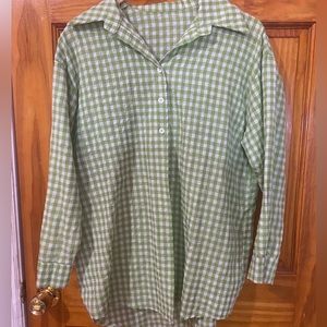 Green and White checkered shirt